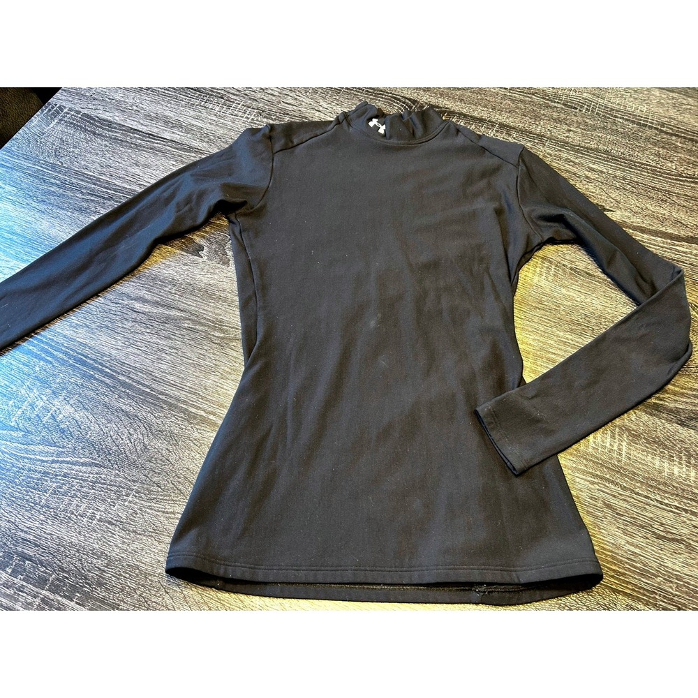 Under Armour Women's Long Sleeve Mock Neck Athletic Training Top Black